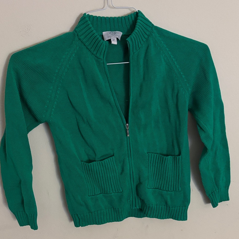 CZ by Caroline Zapf Kids designer brand green sweater size 6 years
